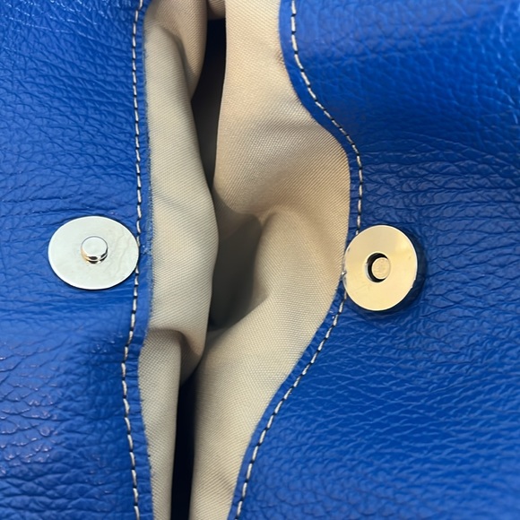 Giordano Blue and Black Leather Shoulder Bag Purse - Picture 12 of 17